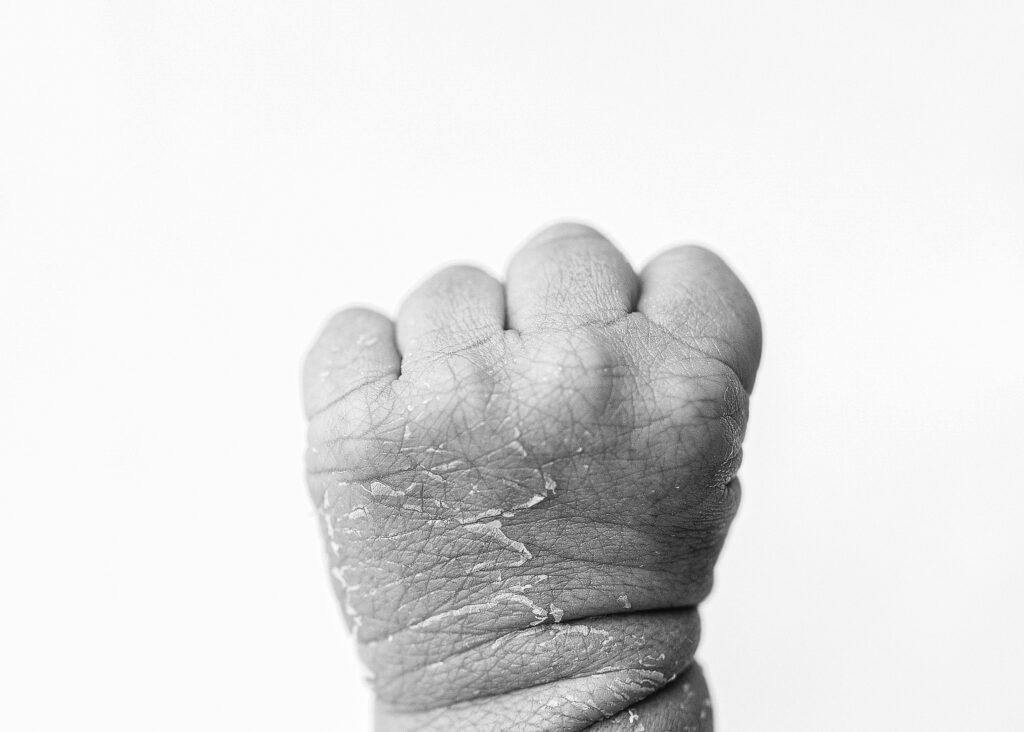 newborn baby hand details 