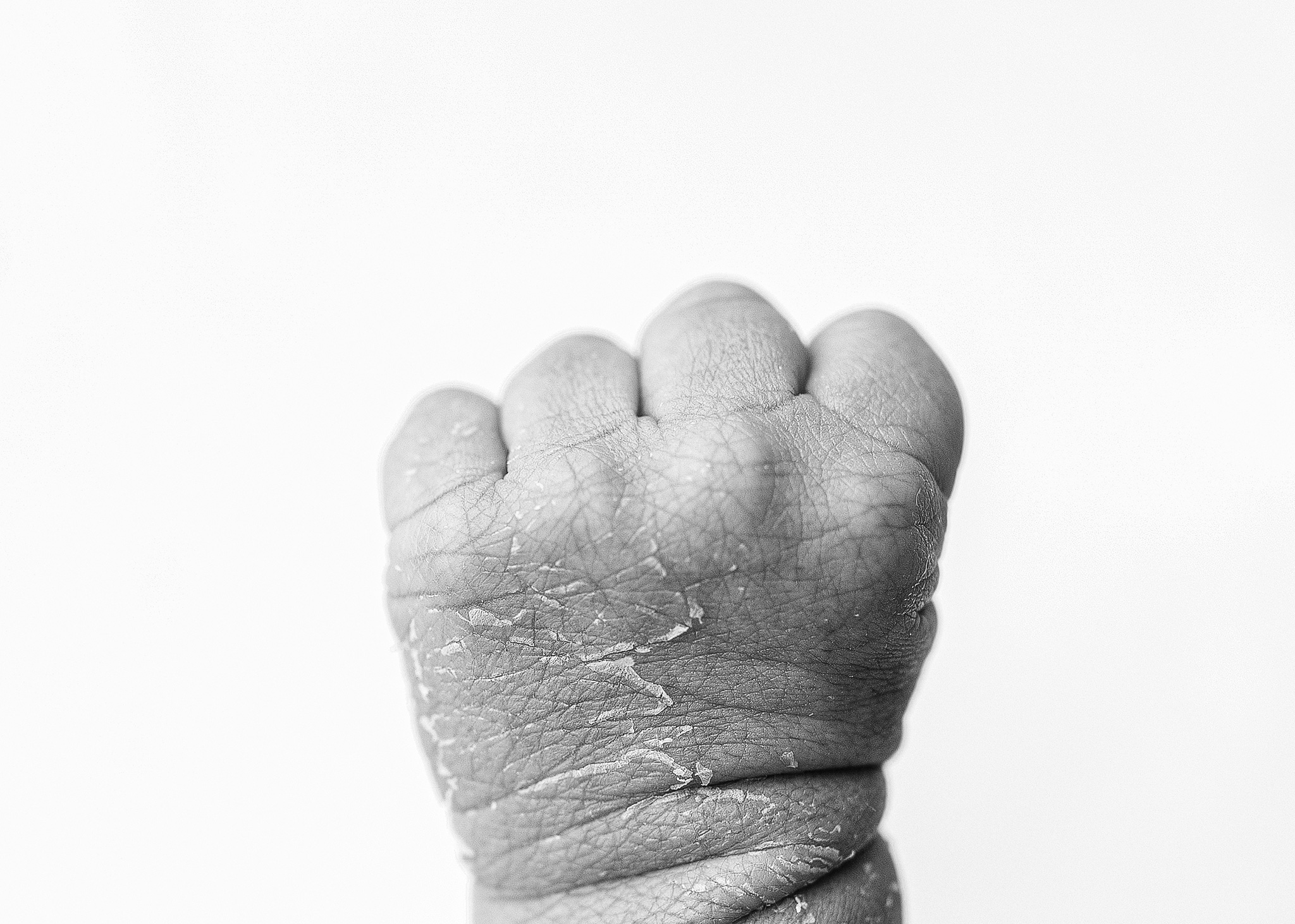newborn baby hand details